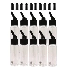 Us-10ab-p12 Hubest 10 Pack 30ml Airbrush Plastic Bottles Jars With Caps For Dual- Action Siphon