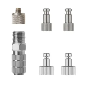 Us-ab-117a91bm5 Hubest Airbrush Quick Release Disconnect With 2pcs 1/8 Inch Male Plugs Badge