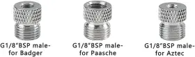 Us-ab-a8123 Hubest 3 Set Of Airbrush Hose Adaptor Fitting 1/8 Inch Male To Badger #3