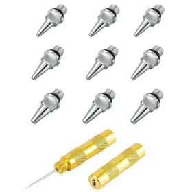 Us-r1p-c Hubest 9pcs 0.2mm 0.3mm 0.5mm Airbrush Nozzles With 1 Repairing Clea
