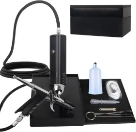 I-beautee 313112442447 High Pressure Airbrush Kit Rechargeable Cordless Compressor Dual-acti