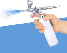 Metu-40s I-beautee High Air Flow Cordless Airbrush Kit Wireless Portable Brush Compressor Rec