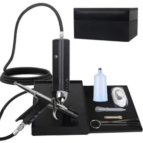 Metu30 I-beautee High Pressure Airbrush Kit Rechargeable Cordless Compressor Dual-a