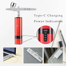 Tm80sc-318 I-beautee Portable Handhold Cordless Airbrush Kit With Compressor Auto Stop Use Compati #2