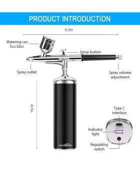 Ibrookauction 600609754863 Mini Airbrush Compressor Kit Spray Gun Air Brush Nail Art Tattoo Paint Tool Set #2