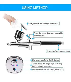 Ibrookauction 600609754863 Mini Airbrush Compressor Kit Spray Gun Air Brush Nail Art Tattoo Paint Tool Set #3