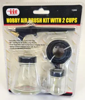 13060 Iit Hobby Air Brush Airbrush Spray Gun Kit With 2 Cups New