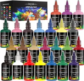 Imyyds 313052927967 Airbrush Paint 24 Color Acrylic Set Water Based Read-to