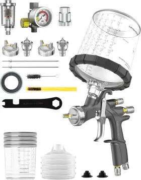 Inokraft 744110479423 D1 Lvlp Air Spray Gun Premium Kit With 22 Ounce Disposable Paint Cups