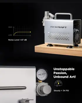 Inokraft 976613852449 Airbrush Kit With Air Compressor- 1/6 Hp Quiet Compressor Gravity Airbru #3