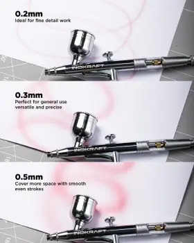 Inokraft 976613852456 Airbrush Beginner Set With 3 Nozzle Sets 0.2 0.3 And 0.5 Mm - Dual-action Grav #2