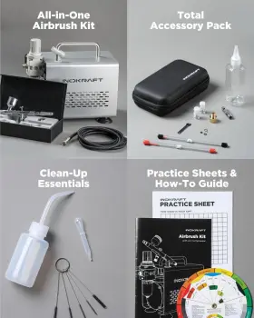 Inokraft 976613852760 Airbrush Kit With Air Compressor- 1/6 Hp Quiet Compressor Gravity Airbru #2