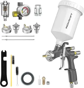 M0187 Inokraft D1 Lvlp Air Spray Gun Premium Kit Easy To Use Paint For Cars And Ho