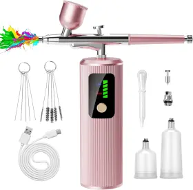 Istarziberlla 445018310360 Airbrush Kit With Compressor - 48psi High-pressure Non-clogging Air Brush Set C