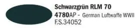 510004780 Italeri It4780ap Acrylic Paint Black Green