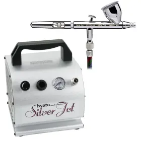 Iwata 844825097933 Eclipse Hp-cs Airbrushing System With Silver Jet Air Compressor