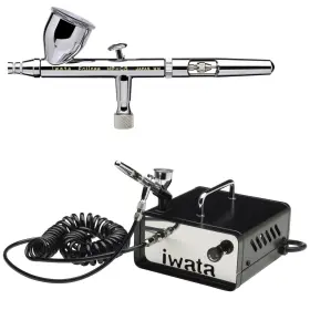 Is35 Iwata 844825099760 Medea Hp-cs .35mm Eclipse Airbrush With Ninja Jet Compressor