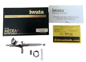 Icm-4000 Iwata Custom Micron Professional Airbrush With Acc In Box -silver