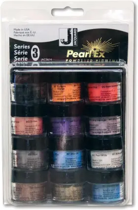 F-jac0614 Jacquard Pearl Ex Pigment Series 12 Color Set 3 Gram Jars Powder
