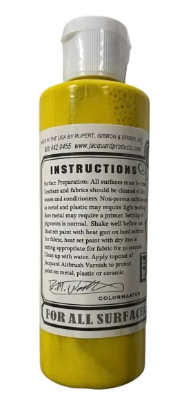 Jab2600 Jacquard Air Brush Color - Fluid Acrylic Paint Iridescent Yellow 4 Fl Oz #2