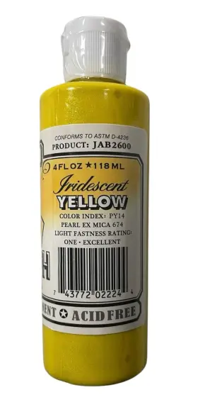 Jab2600 Jacquard Air Brush Color - Fluid Acrylic Paint Iridescent Yellow 4 Fl Oz #3