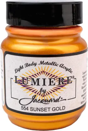 Lumiere-554 Jacquard Lumiere 2.25oz Fabric Paint 2.25 Fl Oz Pack Of 1 Sunset Gold