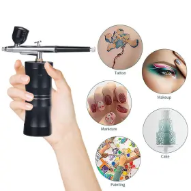 Jahy2tech 774049486018 Portable Air Compressor Set Air-brush Paint Spray Gun Nail Tattoo Art Airbrush #2