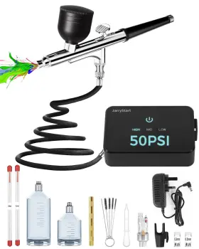 Tszyy-sd-bk01-b Jarrystart Airbrush Kit With Air Compressor Intuitive 50 Psi High Pressure Brush Wi