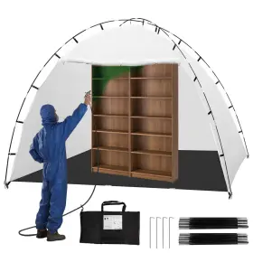 Jayzod 0009601 Portable Paint Booth Tent 10x10x6.3ft Extra Large Brown