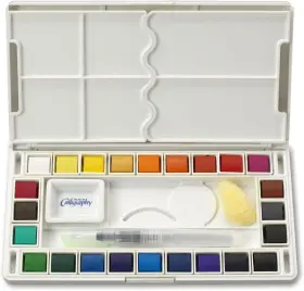 Jq-124 Jerry Q Art 24 Assorted Water Colors Travel Pocket Set- Quality Random Color