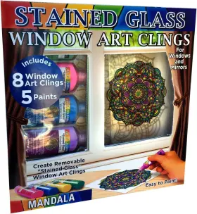 2680 Joy Of Coloring Zorbitz Stained Glass Window Art Clings 13 Piece Set Clear
