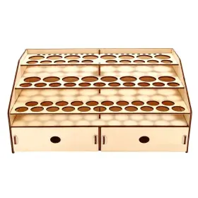 6529 Joyabest 936474717509 4 Layers Wooden Paint Rack Stand With 58 Holes For Storing Paints Brushesᦁ