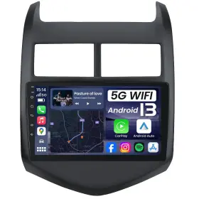 Jufodrca 797387432264 4core 64g Rom Car Radio For 2012-2016 Chevy Aveo Sonic 9 Inch 1280 800 Black