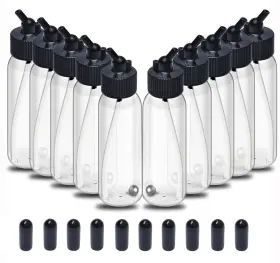 20aus0124 Ketofa 10pcs Airbrush Siphon Feed Jar 1.07 Ounce 30cc Plastic Bottles