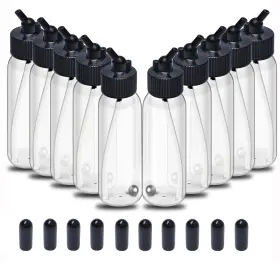Ketofa 313109512528 10pcs Airbrush Siphon Feed Jar 1.07 Ounce 30cc Plastic Bottles