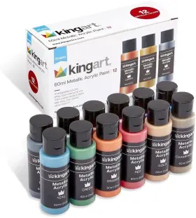 506f-12b Kingart Studio Acrylic Craft Paint 60ml 1 Count Pack Of 12 Metallic