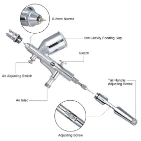 Cam4357470087150aq Kkmoon Professional Feed Airbrush Kit With 1.8m Hose E6m4 #3