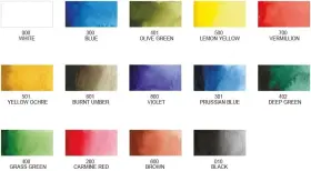 Kg301-1 Kuretake Watercolour Transparent 14 Colors Set With Fineliner Pen And Water #3