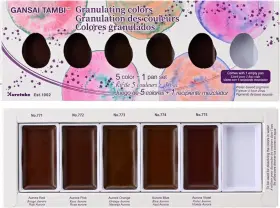 Mc20gn Kuretake Mc20gn/5v Gansai Tambi Granulating Color 5 Colors Set 1 Count Pack Of