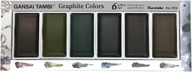 Mc20gr Kuretake Mc20gr/6v Gansai Tambi Graphite Colors 6 Count Pack Of 1