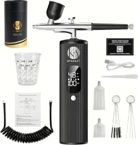 Kyroart 445023799709 Airbrush Kit With Compressor - 48 Psi Cordless Gun Nail Machi