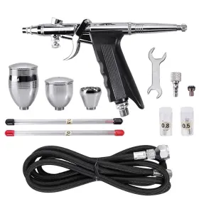 116b-de-wq Langlengtec Airbrush Kit With 3 Cup Hose And Air Brush Accessories Spray Gun For Art Hobb