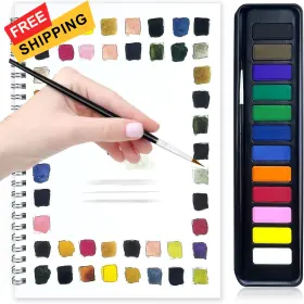 20250807 Lerifer Watercolor Workbook Kits For Beginners Water Coloring Book Paint Colorful