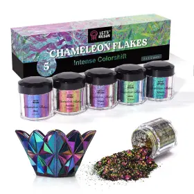 Alr01002 Lets Resin Chameleon Flakes Supplies -intense Color Shift 5 Colors