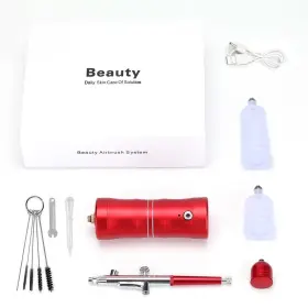 Czj-702 Liitle Fairy Portable Air Compressor Kit Airbrush Paint Spray Gun Nail Art Tattoo #2