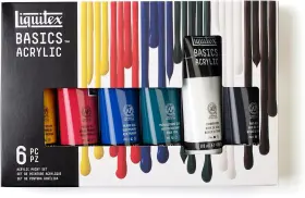101076 Liquitex Basics Acrylic Paint Set 6 X 4 Fl Oz Pack Of Assorted Color