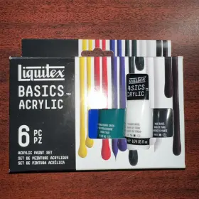 101501 Liquitex Basics 6 Tube Acrylic Paint Set 22ml 0.7 Fl Oz Pack Of Multi