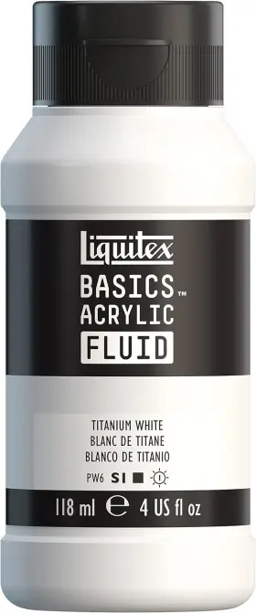 1042432 Liquitex Basics Acrylic Fluid Paint 4 Fl Oz Pack Of 1 Titanium White