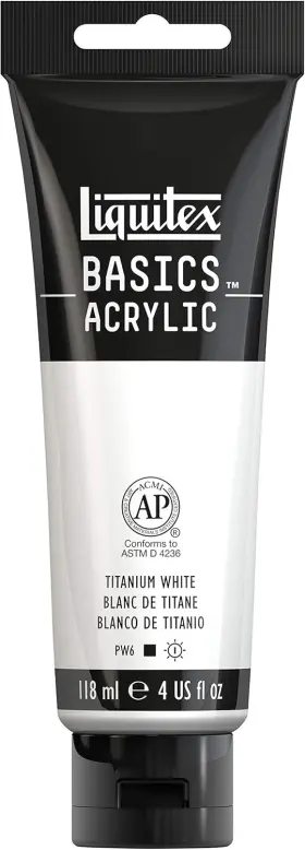 1046432 Liquitex Basics Acrylic Paint 118ml 4 Fl Oz Pack Of 1 Titanium White