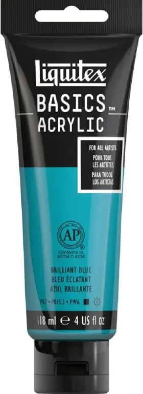1046570 Liquitex Basics Acrylic Paint 118ml 4 Fl Oz Pack Of 1 Brilliant Blue